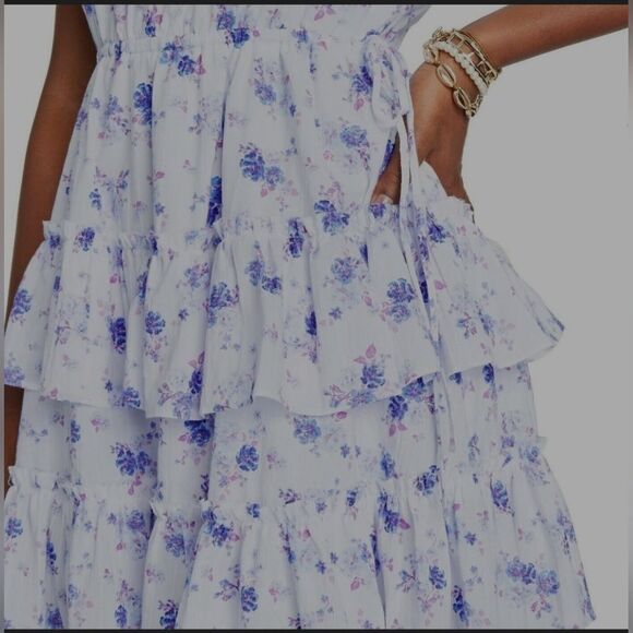 LoveShackFancy Blue Floral Mini Dress - Picture 5 of 10